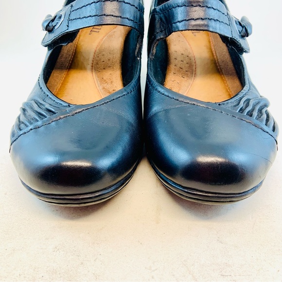 Cobb Hill New Balance Black Sadie Ruche Pleated Mary Jane Heels, size 10 M - Picture 3 of 12
